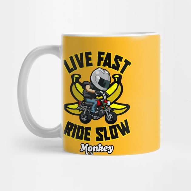 HONDA MONKEY front/back design LIVE FAST RIDE SLOW LOGO BEHIND by wankedah